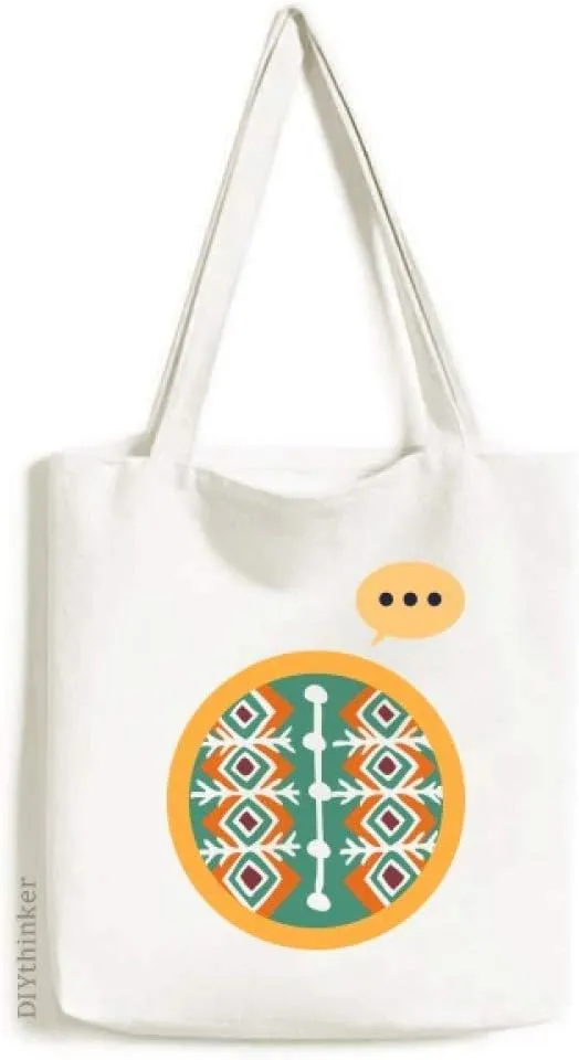 Green Pattern Mexico Totems Ancient Civilization Expression Gift Sack Canvas Tote Shoulder Bag
