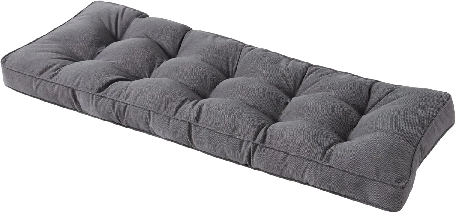Greendale Home Fashions Outdoor 51 x 18-inch Sunbrella Bench Cushion, Canvas Coal