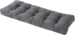 Greendale Home Fashions Outdoor 51 x 18-inch Sunbrella Bench Cushion, Canvas Coal