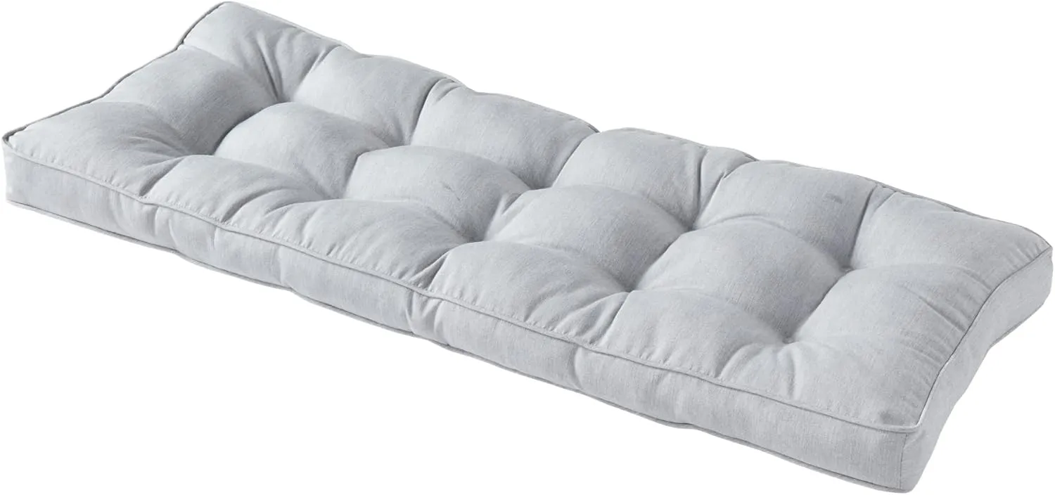 Greendale Home Fashions Outdoor 51 x 18-inch Sunbrella Bench Cushion, Canvas Granite