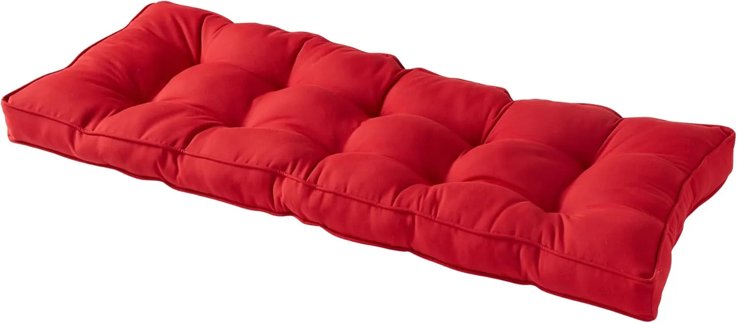 Greendale Home Fashions Outdoor 51 x 18-inch Sunbrella Bench Cushion, Canvas Jockey Red