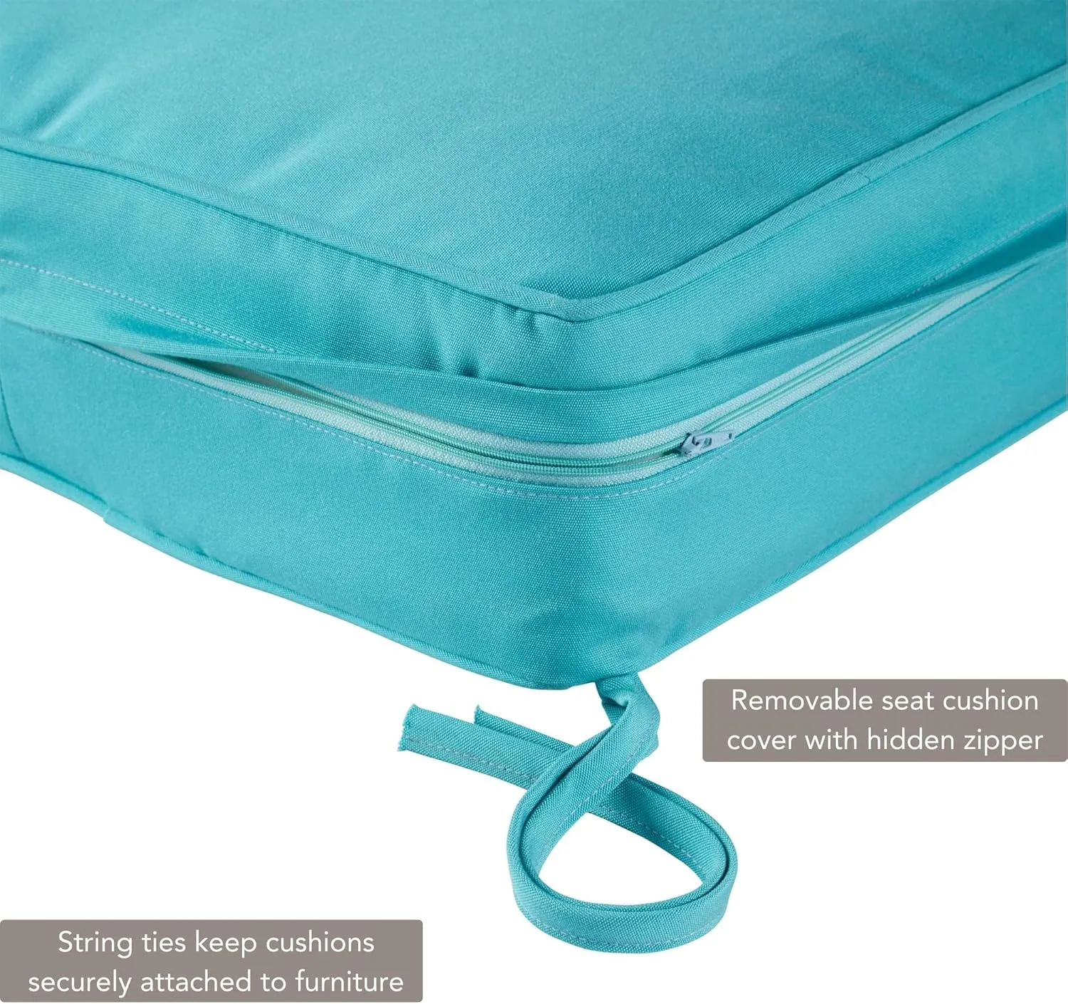 Greendale Home Fashions Outdoor Sunbrella Premium Deep Seat Cushion, 2 Piece Set, Canvas Aruba