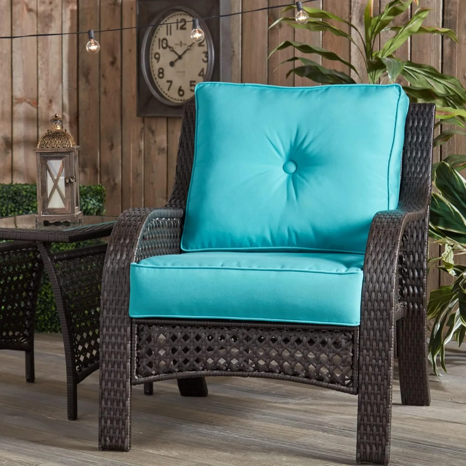 Greendale Home Fashions Outdoor Sunbrella Premium Deep Seat Cushion, 2 Piece Set, Canvas Aruba