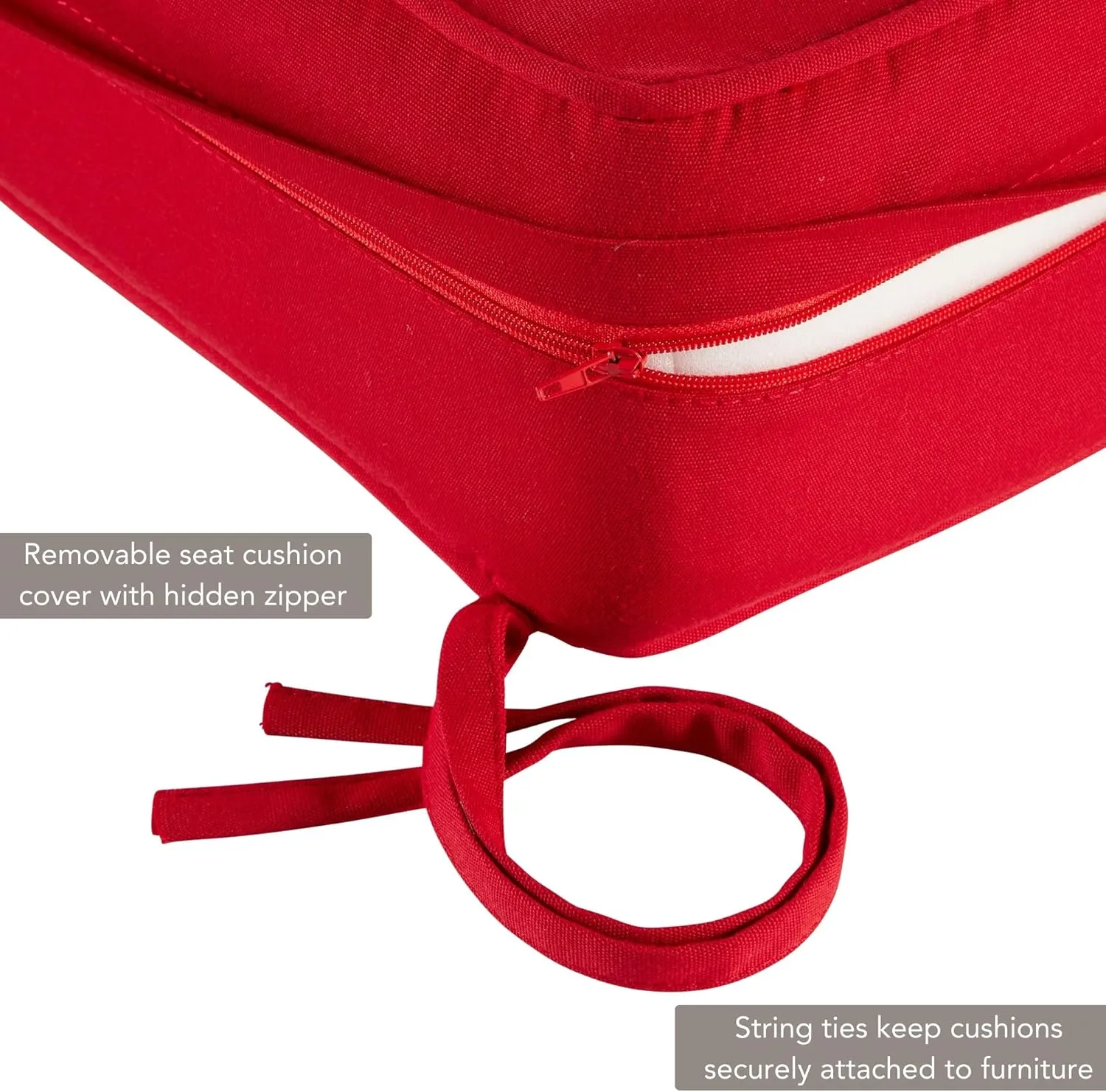 Greendale Home Fashions Outdoor Sunbrella Premium Deep Seat Cushion, 2 Piece Set, Canvas Jockey Red