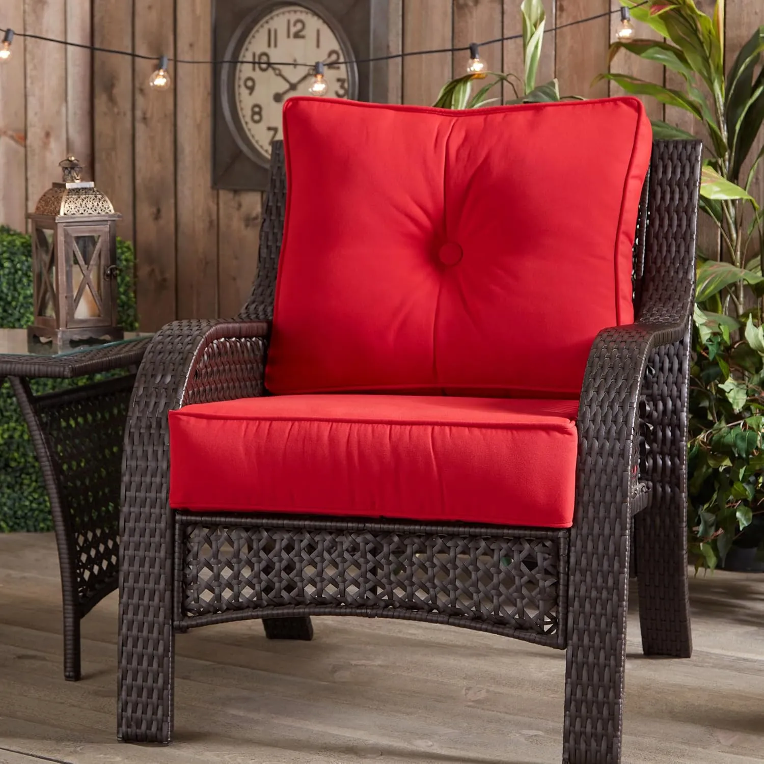 Greendale Home Fashions Outdoor Sunbrella Premium Deep Seat Cushion, 2 Piece Set, Canvas Jockey Red