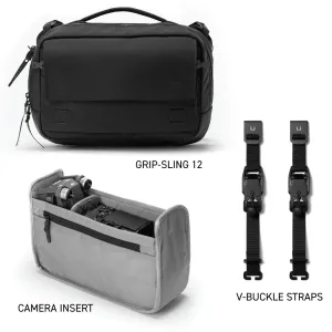 GRIP-SLING 12 CAMERA KIT GRIP-SLING 12 EMBERTEX™ PFAS FREE  - JET BLACK : 12L (Bundle & Save - Preorder Now - Ships April)