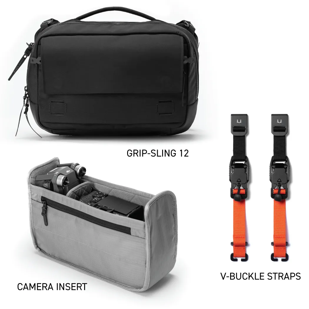 GRIP-SLING 12 CAMERA KIT GRIP-SLING 12 EMBERTEX™ PFAS FREE  - JET BLACK : 12L (Bundle & Save - Preorder Now - Ships April)