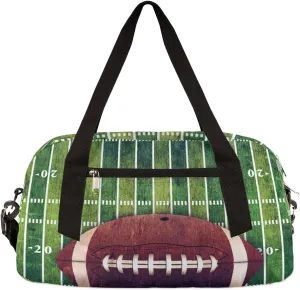 Grunge American Football Field Kids Duffle Bag for Boys & Girls - Sport Theme Gym & Overnight Travel Bag - Teen Kids Weekender for School, Practice & Gymnastics