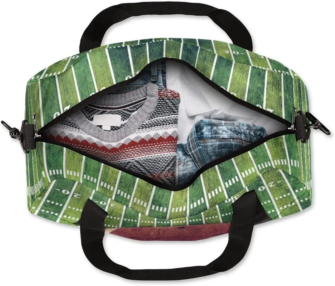 Grunge American Football Field Kids Duffle Bag for Boys & Girls - Sport Theme Gym & Overnight Travel Bag - Teen Kids Weekender for School, Practice & Gymnastics