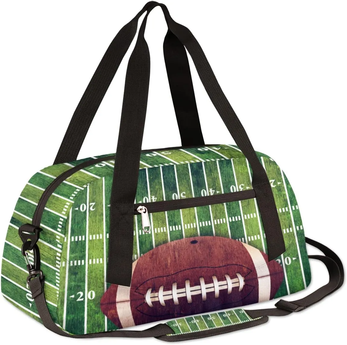 Grunge American Football Field Kids Duffle Bag for Boys & Girls - Sport Theme Gym & Overnight Travel Bag - Teen Kids Weekender for School, Practice & Gymnastics