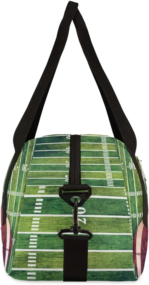 Grunge American Football Field Kids Duffle Bag for Boys & Girls - Sport Theme Gym & Overnight Travel Bag - Teen Kids Weekender for School, Practice & Gymnastics