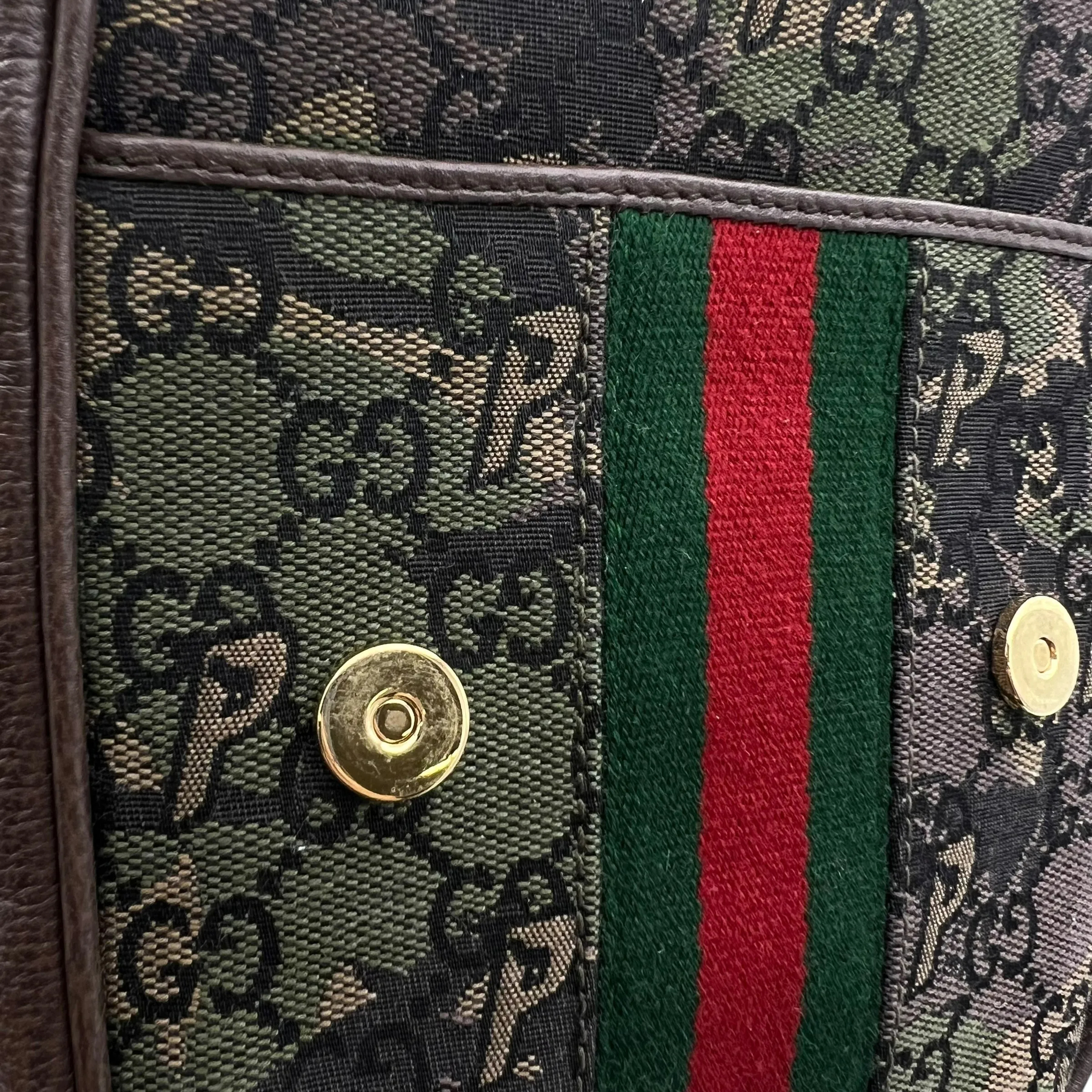 Gucci x Palace Brown Crossbody Bag in Canvas, Gold hardware