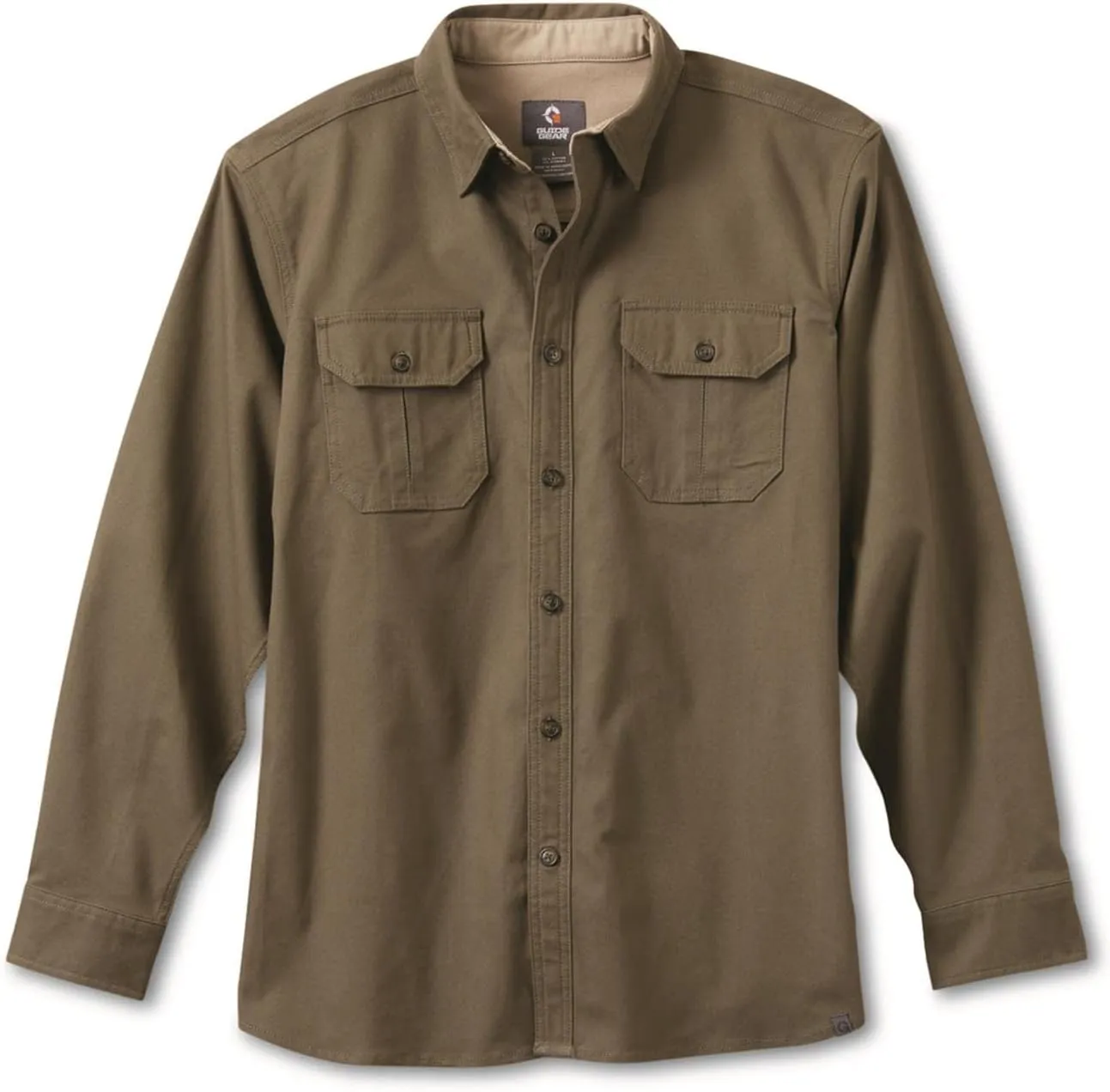 Guide Gear Men's Casual Button Down Shirt, Long Sleeve, Work, Camping, Sportsman's Flex Canvas