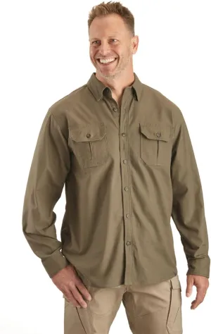 Guide Gear Men's Casual Button Down Shirt, Long Sleeve, Work, Camping, Sportsman's Flex Canvas