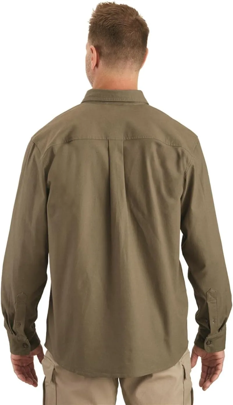 Guide Gear Men's Casual Button Down Shirt, Long Sleeve, Work, Camping, Sportsman's Flex Canvas