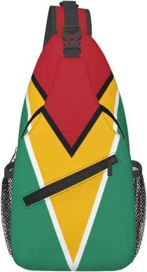 Guyana Flag Sling Bag Multipurpose Crossbody Sling Backpack For Women Men Travel Cycling Hiking Shoulder Bag