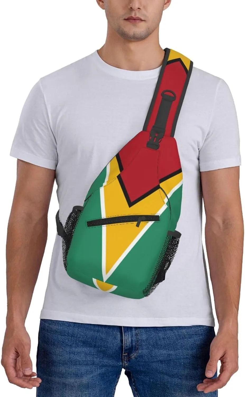 Guyana Flag Sling Bag Multipurpose Crossbody Sling Backpack For Women Men Travel Cycling Hiking Shoulder Bag