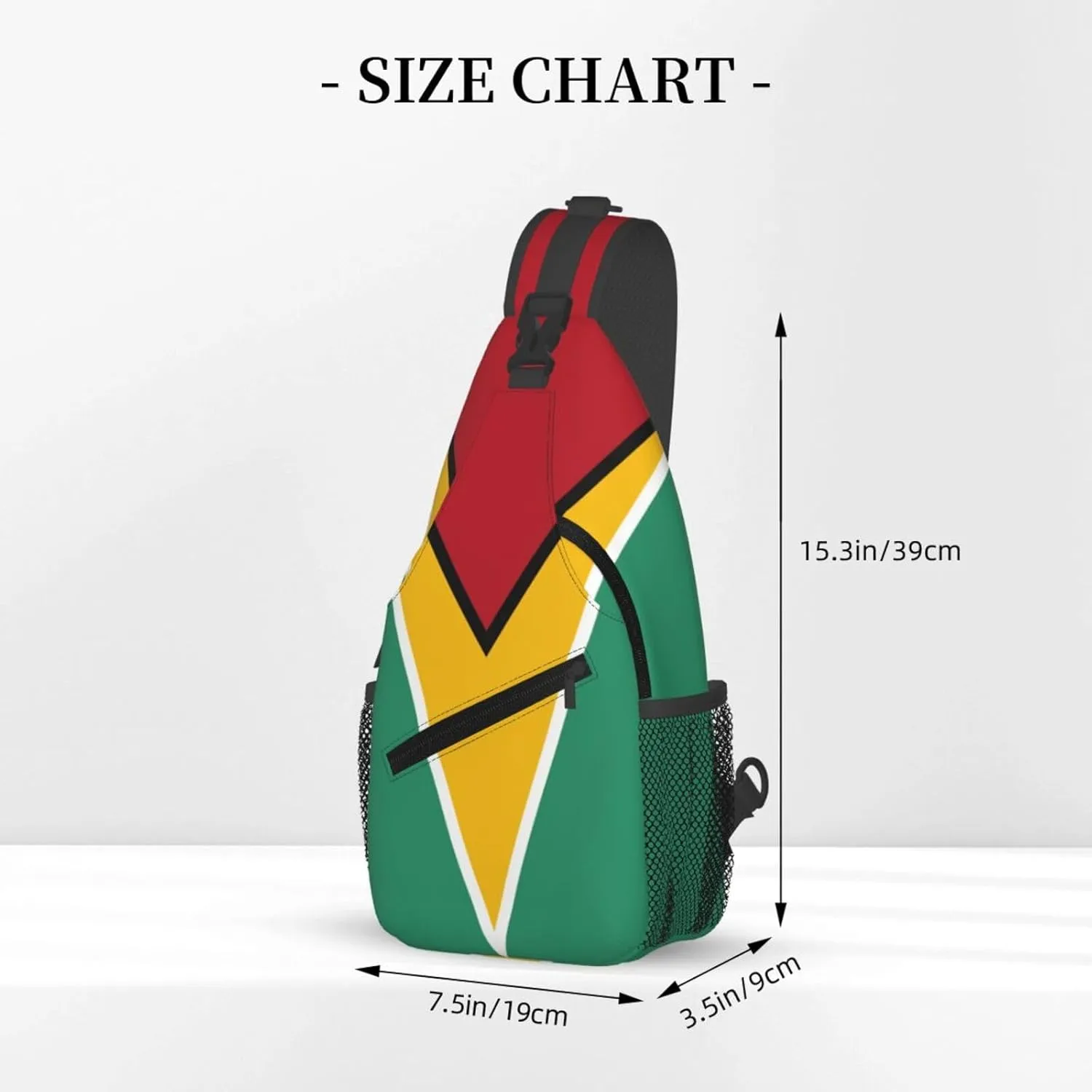 Guyana Flag Sling Bag Multipurpose Crossbody Sling Backpack For Women Men Travel Cycling Hiking Shoulder Bag