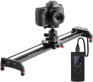 GVM Camera Slider, 27” Aluminum Alloy Motorized Slider with Time-Lapse, Video Shooting and Round Trip Shooting, Track Dolly Rail for Most DSLR Cameras for Interview Photography