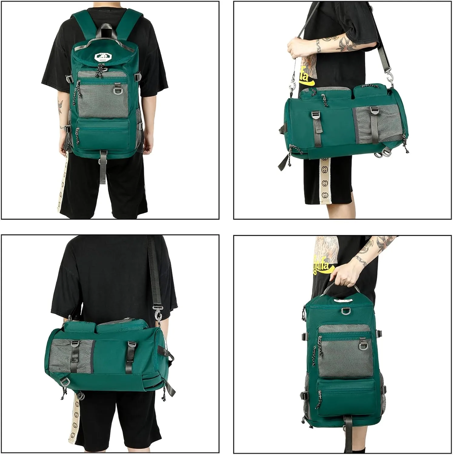gym duffel bag backpack wrestling bag with shoe compartment 4 kinds of back method waterproof sports walking laptop