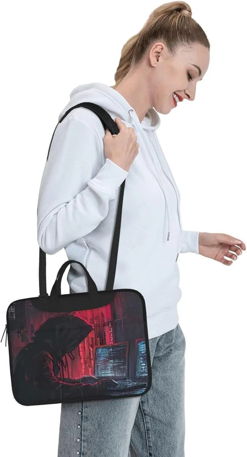 Hacker Attack Print Laptop Bag,Can Use It Freely As A Shoulder Bag,Crossbody Bag,And Briefcase