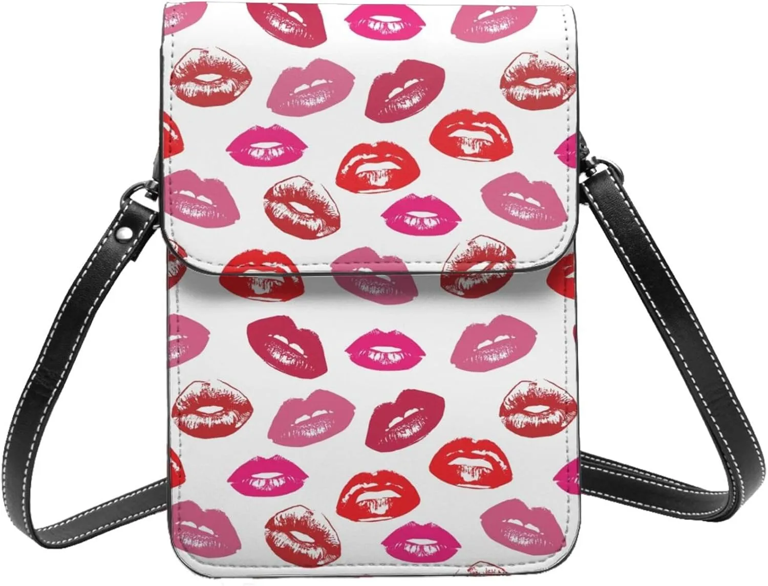 Halloween Bats and Flower Cell Phone Purse Small Crossbody Bags For Women Men Wallet Purses With Adjustable Strap