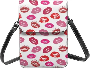 Halloween Bats and Flower Cell Phone Purse Small Crossbody Bags For Women Men Wallet Purses With Adjustable Strap