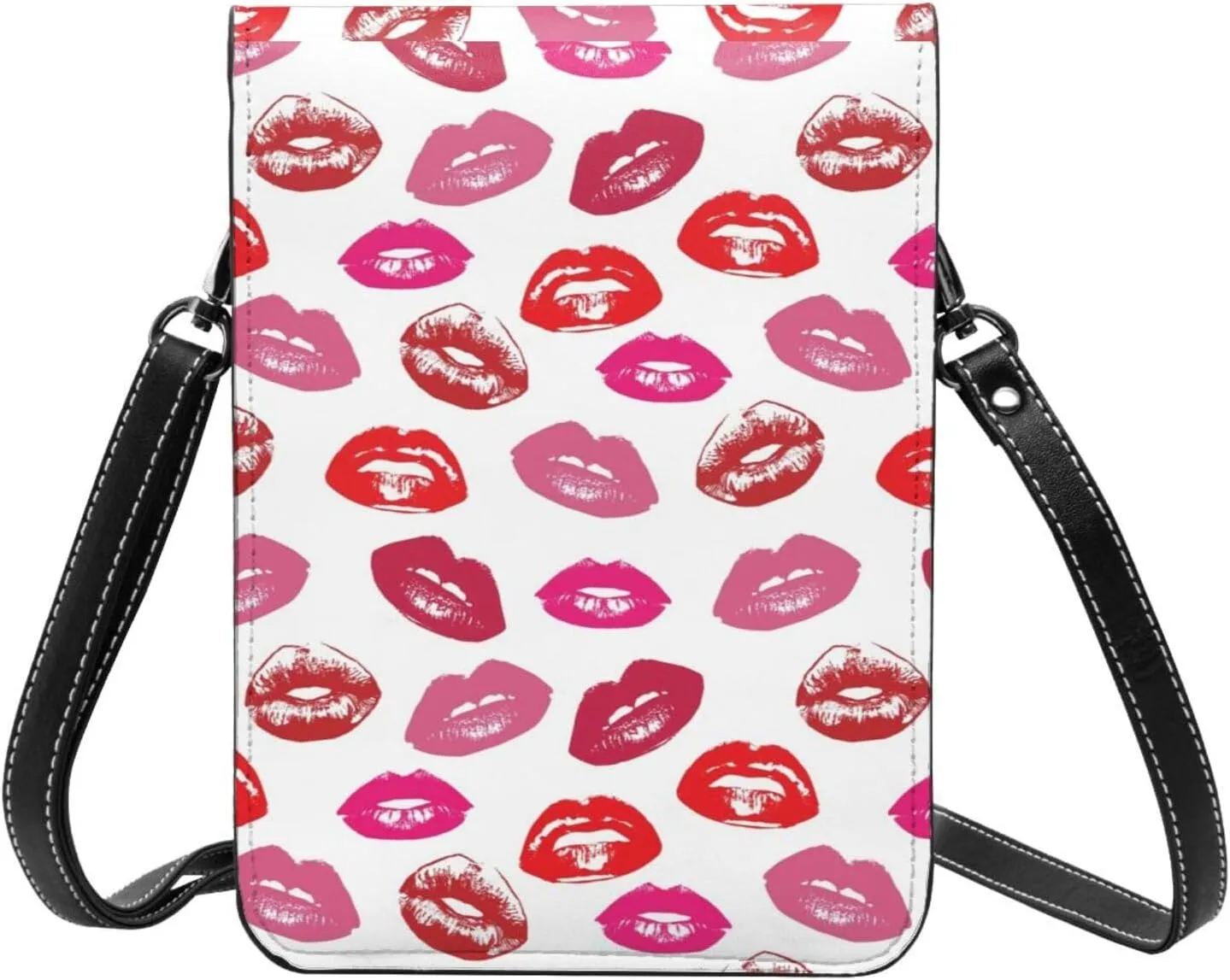 Halloween Bats and Flower Cell Phone Purse Small Crossbody Bags For Women Men Wallet Purses With Adjustable Strap