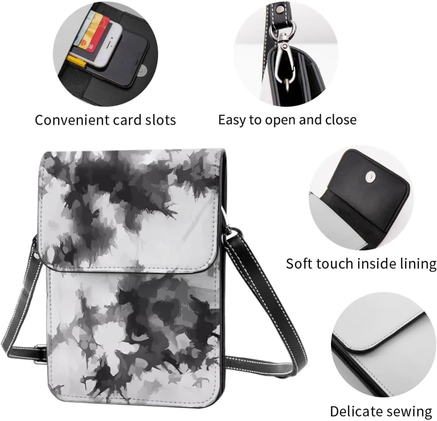 Halloween Cut Ghosts Cell Phone Purse Small Crossbody Bags For Women Men Wallet Purses With Adjustable Strap