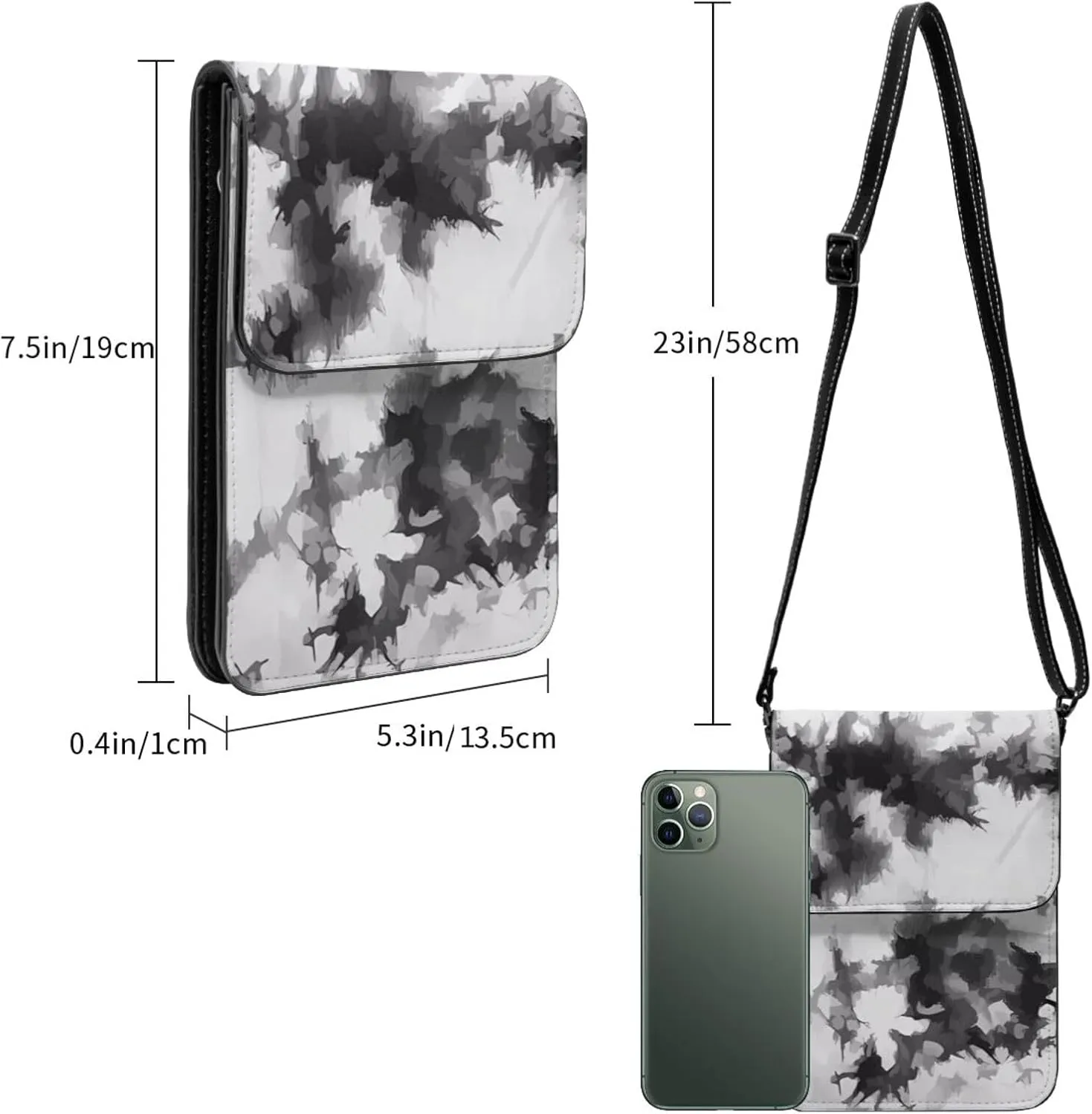 Halloween Cut Ghosts Cell Phone Purse Small Crossbody Bags For Women Men Wallet Purses With Adjustable Strap