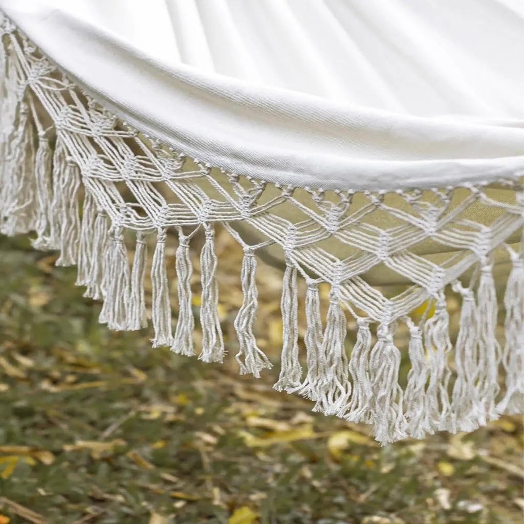 Hammock Double Outdoor Hammock Sheet Double Camping Hammock Swing Spring Outing Camping Anti-Rollover Canvas Hanging Basket Hammock Outdoor(White)