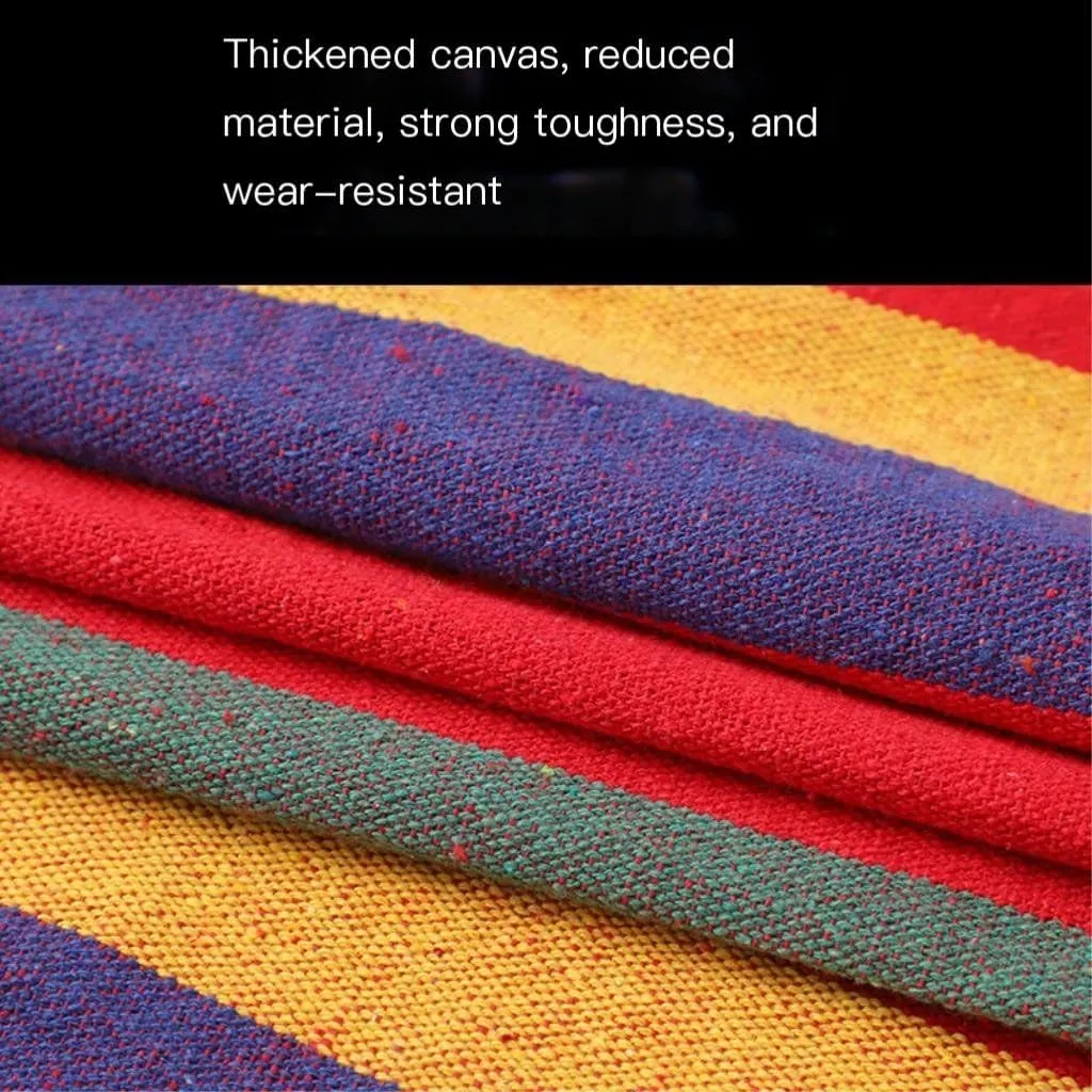 Hammock Outdoor Camping Thick Canvas Hammock Outdoor Swing Home Single Double Dormitory Sleeping Student Anti-Rollover Hammocks for Outside(F)