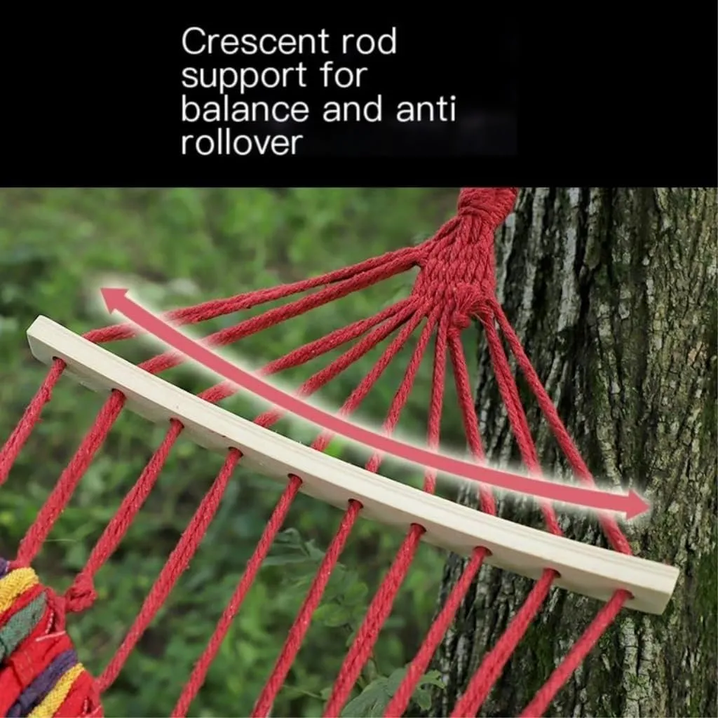 Hammock Outdoor Camping Thick Canvas Hammock Outdoor Swing Home Single Double Dormitory Sleeping Student Anti-Rollover Hammocks for Outside(F)