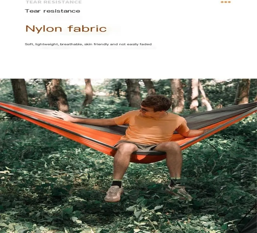 Hammock Outdoor Camping Thick Canvas Hammock Outdoor Swing Home Single Double Dormitory Sleeping Student Anti-Rollover Hammocks for Outside(F)