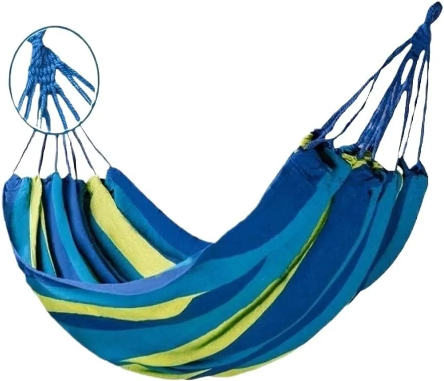 Hammocks Hammock Outdoor Swing Adult Thickened Canvas Camping Leisure Single and Double Dormitory Hanging Chair Camping Hammocks(Blue,261 * 80cm)