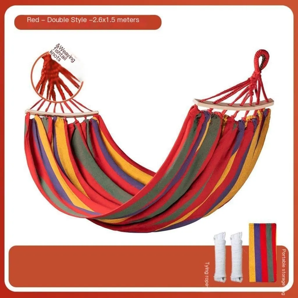 Hammocks Hammock Outdoor Swing Adult Thickened Canvas Camping Leisure Single and Double Dormitory Hanging Chair Camping Hammocks(Blue,261 * 80cm)