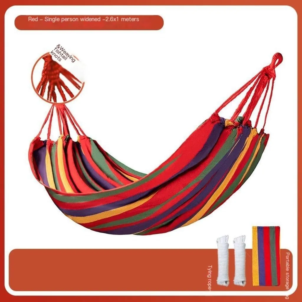 Hammocks Hammock Outdoor Swing Adult Thickened Canvas Camping Leisure Single and Double Dormitory Hanging Chair Camping Hammocks(Blue,261 * 80cm)
