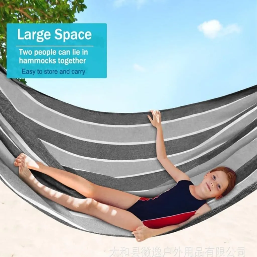 Hamock Outdoor Canvas Hammock Camping Anti-Rollover Swing Thickened Spot Single Double Duckbill Buckle Hammock Hanmock(F)