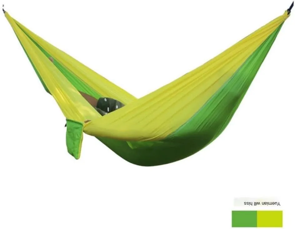 Hamock Outdoor Thickened Canvas Outdoor Bent Wooden Stick Hanging Sheet Double Hammock Swing Dormitory Camping Hanmock(B)