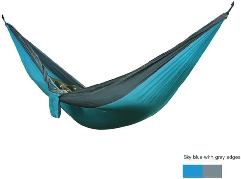 Hamock Outdoor Thickened Canvas Outdoor Bent Wooden Stick Hanging Sheet Double Hammock Swing Dormitory Camping Hanmock(B)