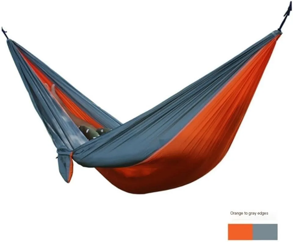 Hamock Outdoor Thickened Canvas Outdoor Bent Wooden Stick Hanging Sheet Double Hammock Swing Dormitory Camping Hanmock(B)