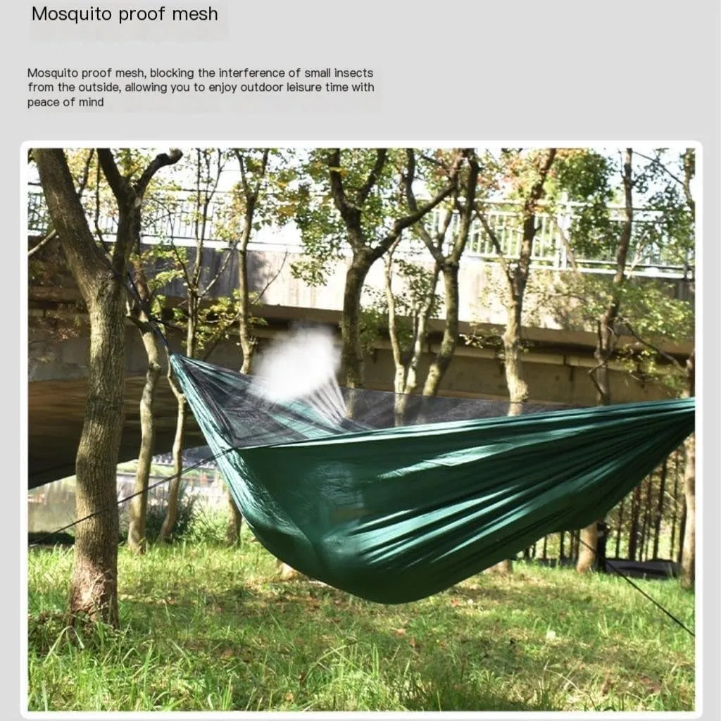 Hamock Outdoor Thickened Canvas Outdoor Bent Wooden Stick Hanging Sheet Double Hammock Swing Dormitory Camping Hanmock(B)