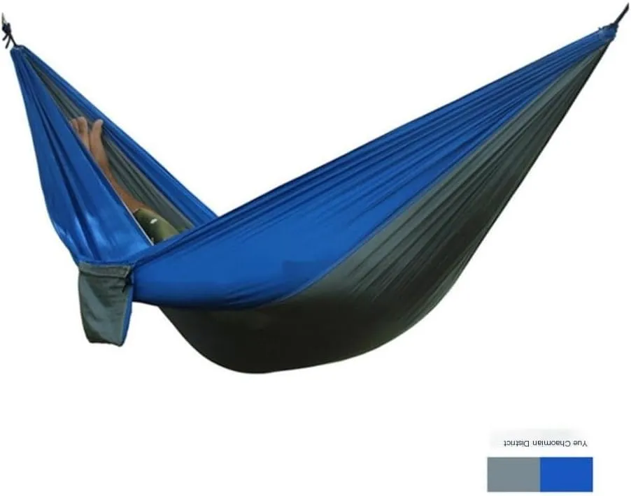 Hamock Outdoor Thickened Canvas Outdoor Bent Wooden Stick Hanging Sheet Double Hammock Swing Dormitory Camping Hanmock(B)