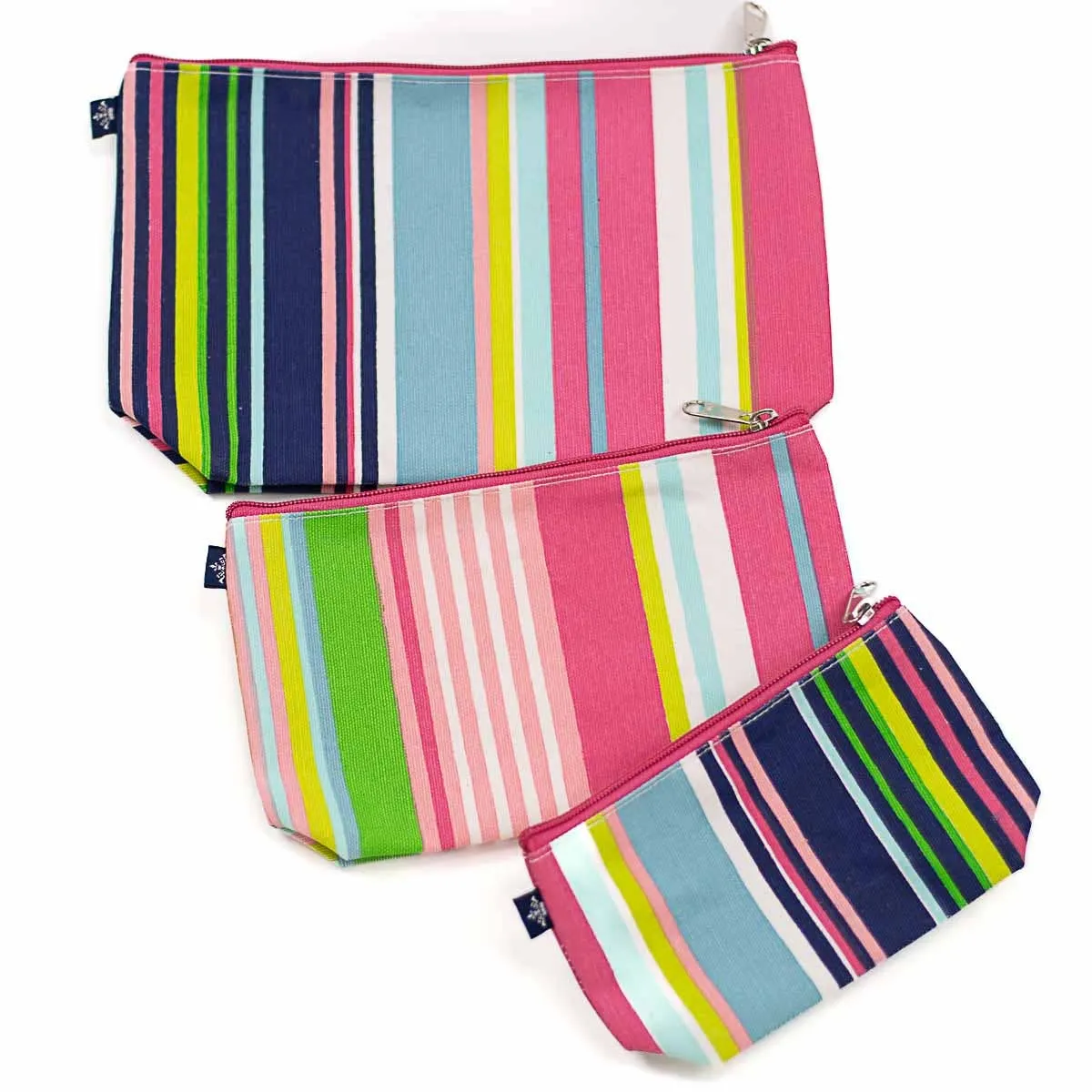 Hampden Cosmetic Trio   White/Multi   10x6x3.5 / 9x5x2 / 7x3.5x2   Set of 3