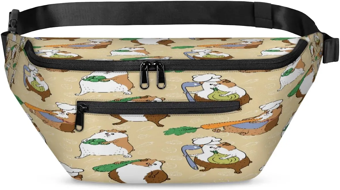 Hamsters Crossbody Sling Bag for Women Men Crossbody Backpack with 4 Zipper Pockets Fanny Pack Shoulder Casual Daypack for Travel Running Hiking Cycling