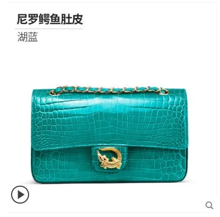 hand single underarm ouluoer Nile Wide array leather crocodile made crocodile bag Crowd-pleaser by shoulder from 2019 bag new women Chain skin  handbag