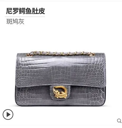 hand single underarm ouluoer Nile Wide array leather crocodile made crocodile bag Crowd-pleaser by shoulder from 2019 bag new women Chain skin  handbag
