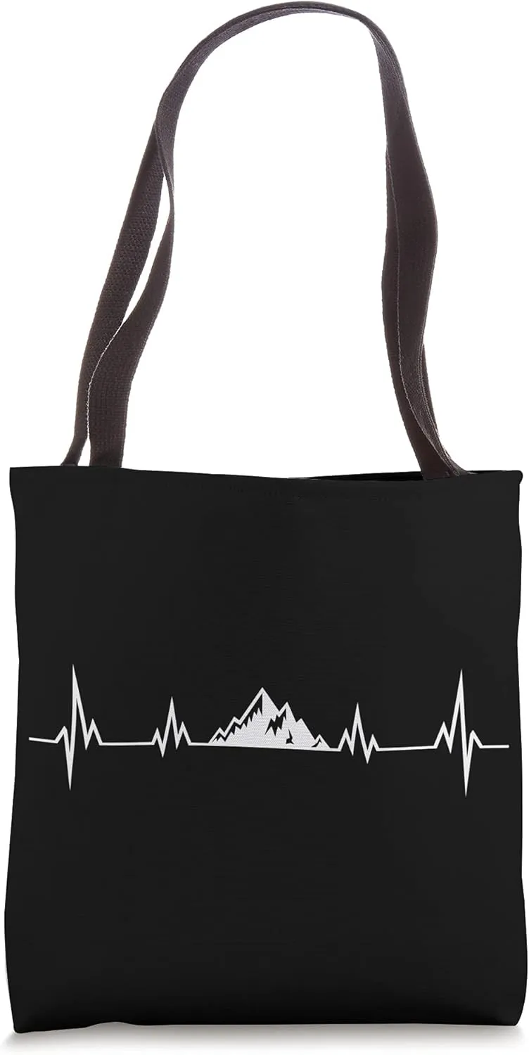 Heartbeat - Mountain - Hiking - Mountaineering Tote Bag