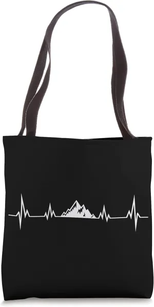 Heartbeat - Mountain - Hiking - Mountaineering Tote Bag