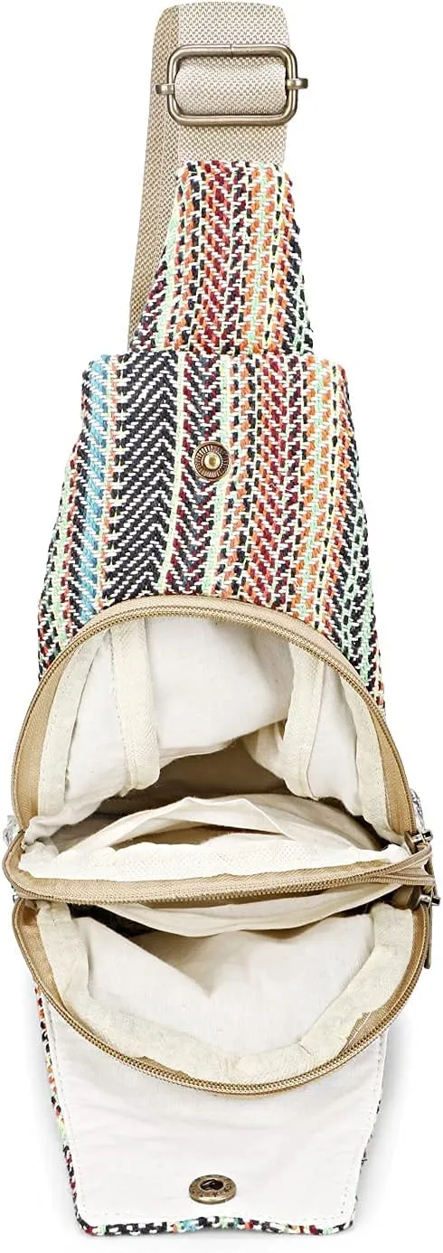 Hemp Sling Backpack- Hemp Cross body Bag- Hemp Shoulder Backpack Adjustable Strap for Men & Women